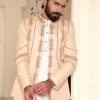Front Open Skin Color Prince Coat with Kora Dabka Embroidery