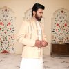 Front Open Skin Color Prince Coat with Kora Dabka Embroidery - Image 3