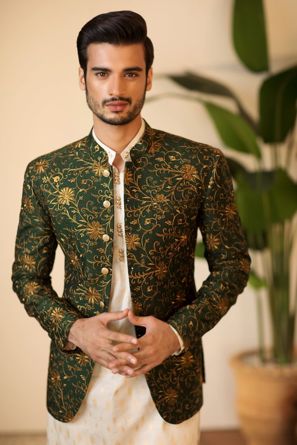 Dark Green Tilla Prince Coat